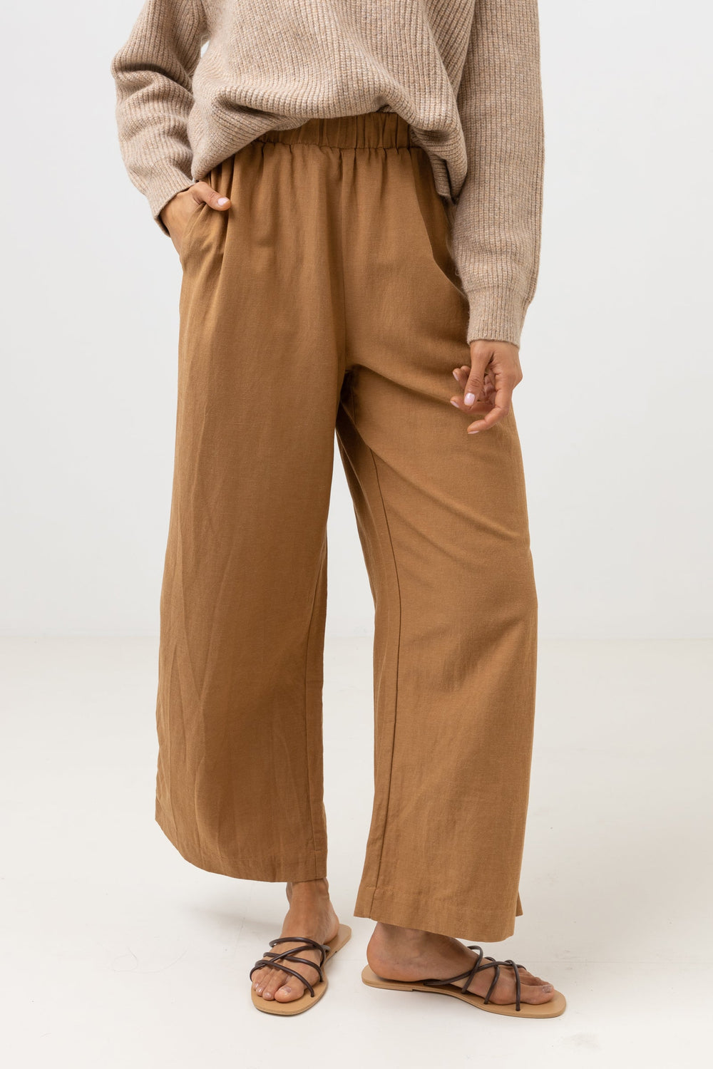 Sunrise Wide Leg Pant Tan