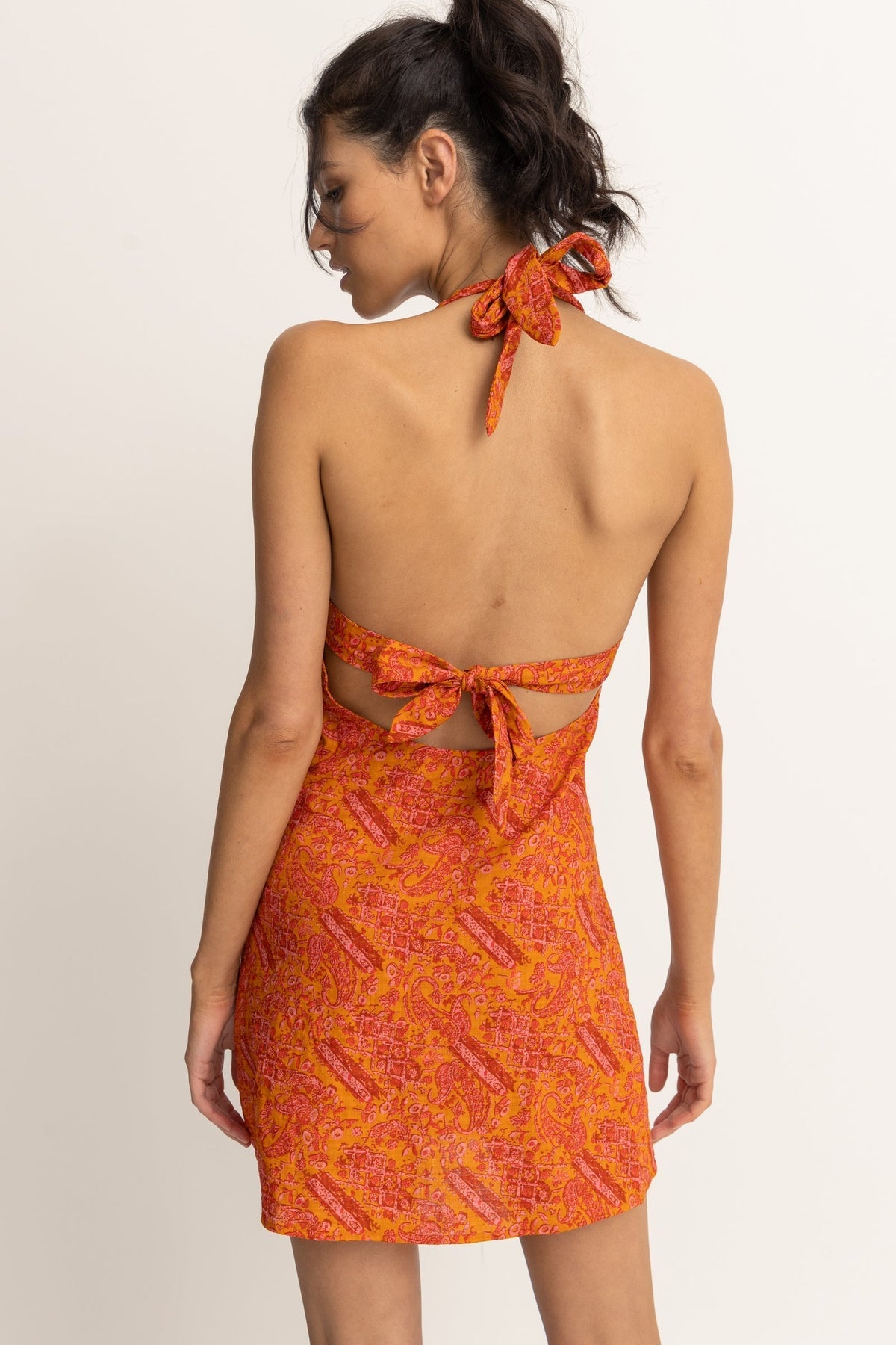 Adia Paisley Halter Dress