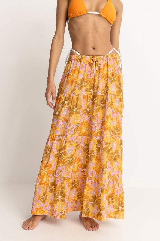 Mahana Floral Tiered Maxi Skirt