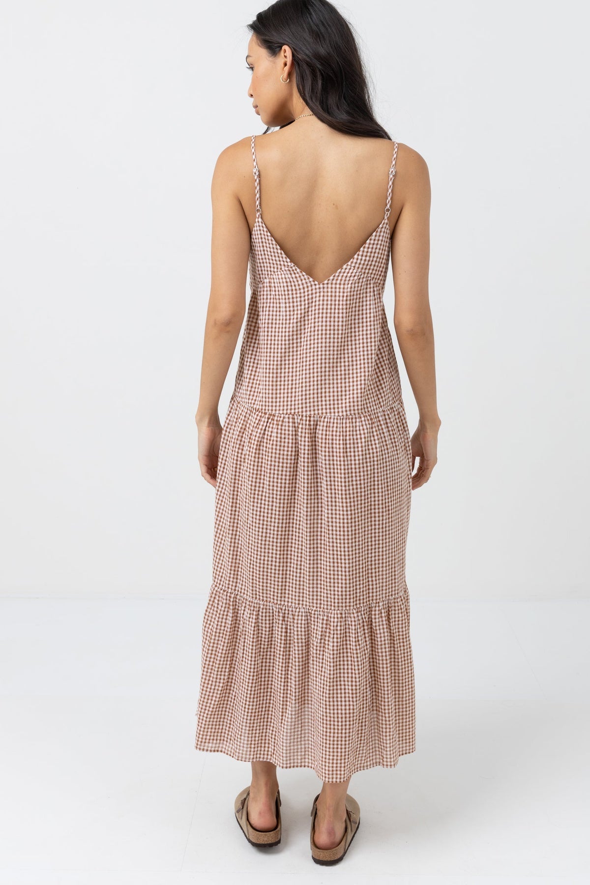 Lola Check Tiered Midi Dress