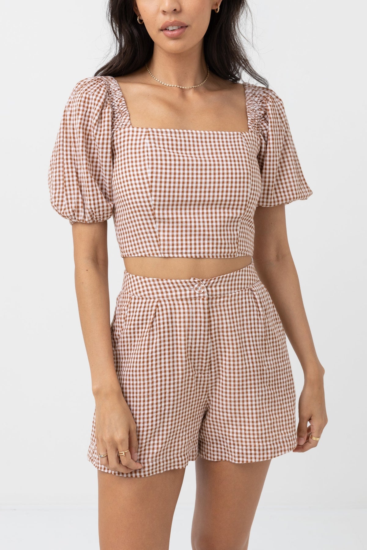 Lola Check Short Sleeve Top
