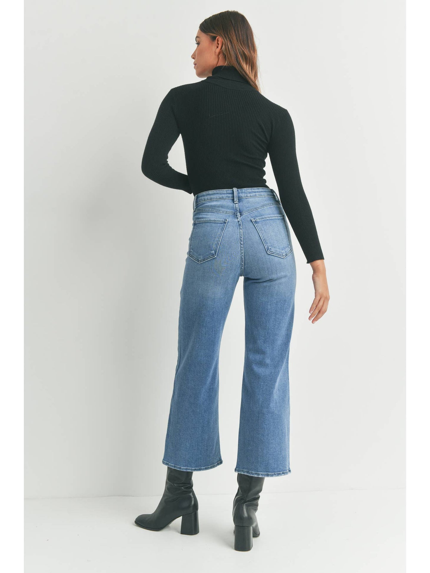 High Rise Cargo Pocket Wide Leg-Med
