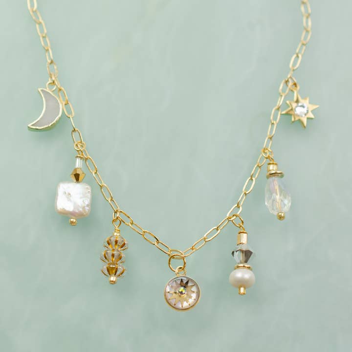 Apollo Pearl Zodiac Charm Necklace