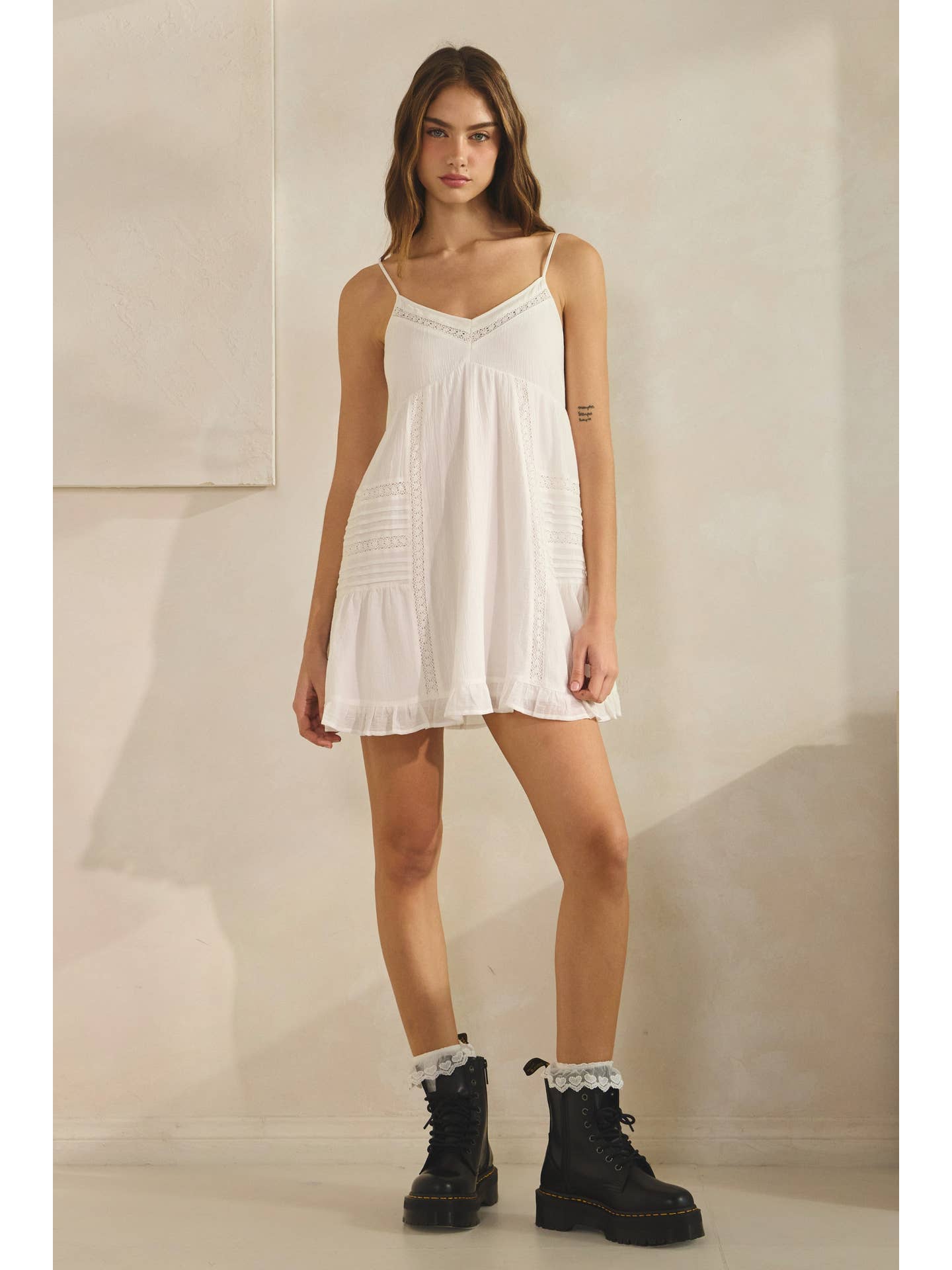 Dejavu Lacey Crinkle Texture Mini Dress