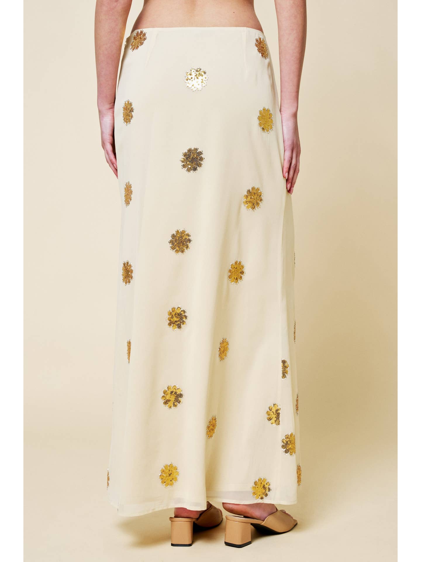 Sequin Flower Maxi Skirt