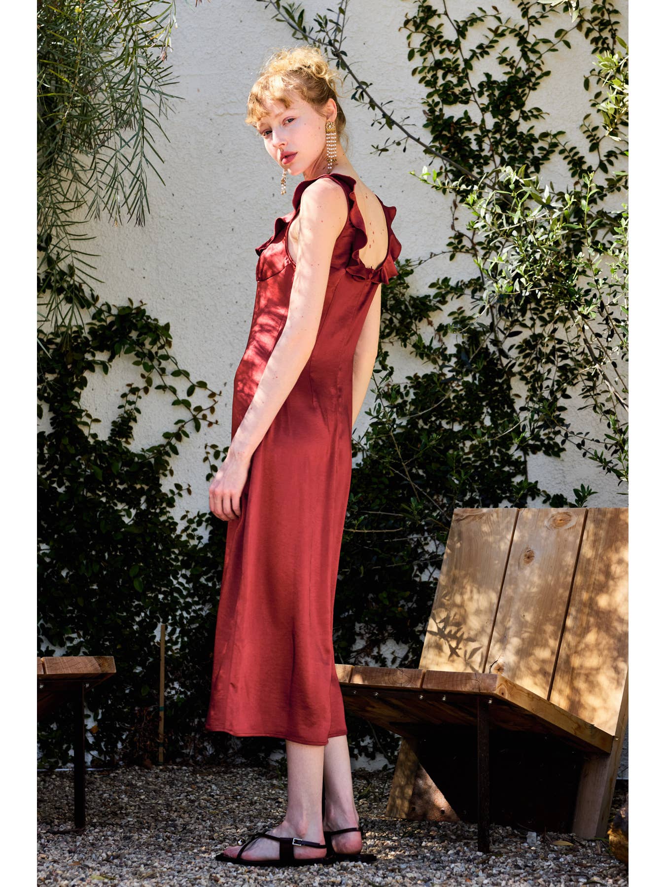 Scoop Neck Sleeveless Midi Slip Dress