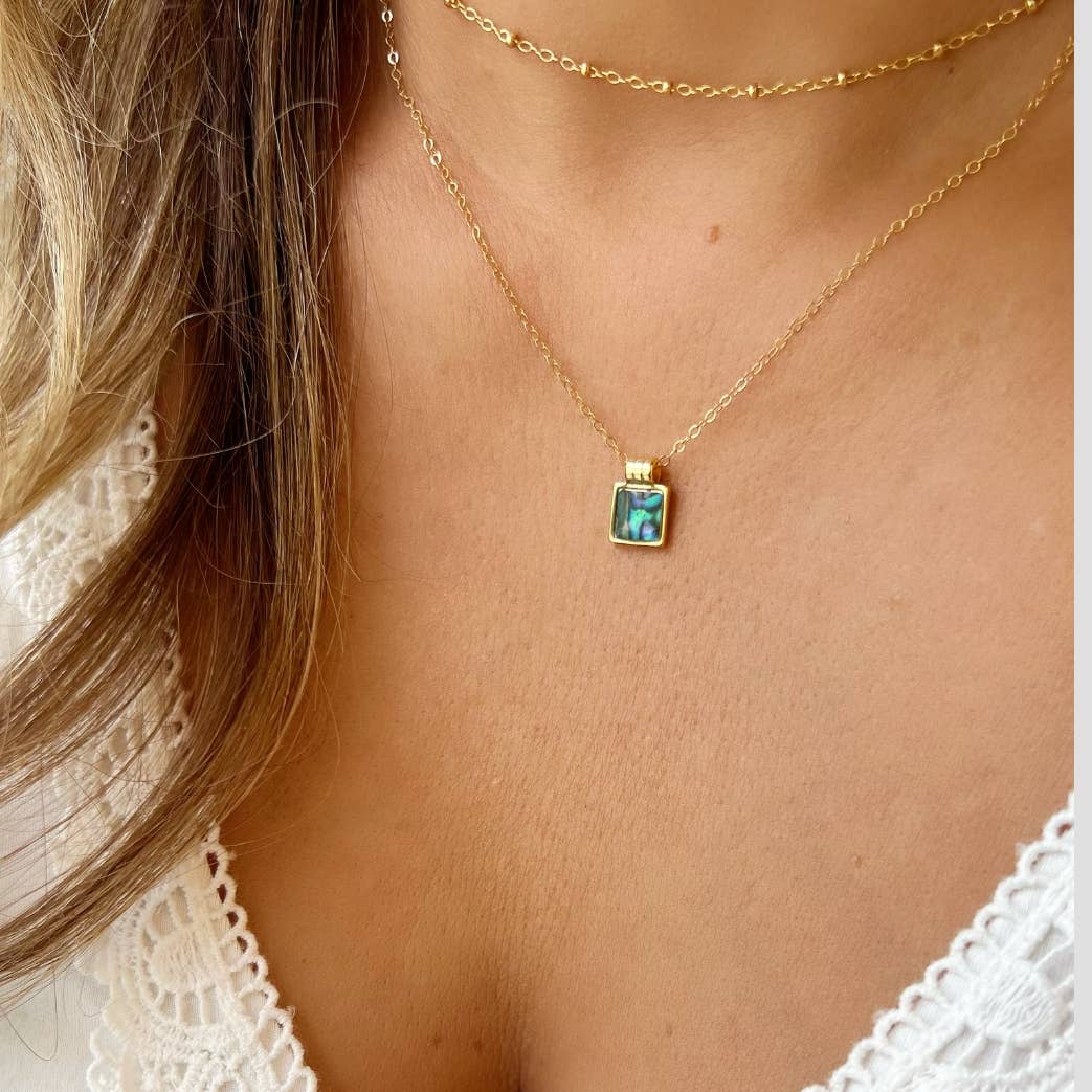 Aloha Abalone Shell Beach Necklace Gold Filled