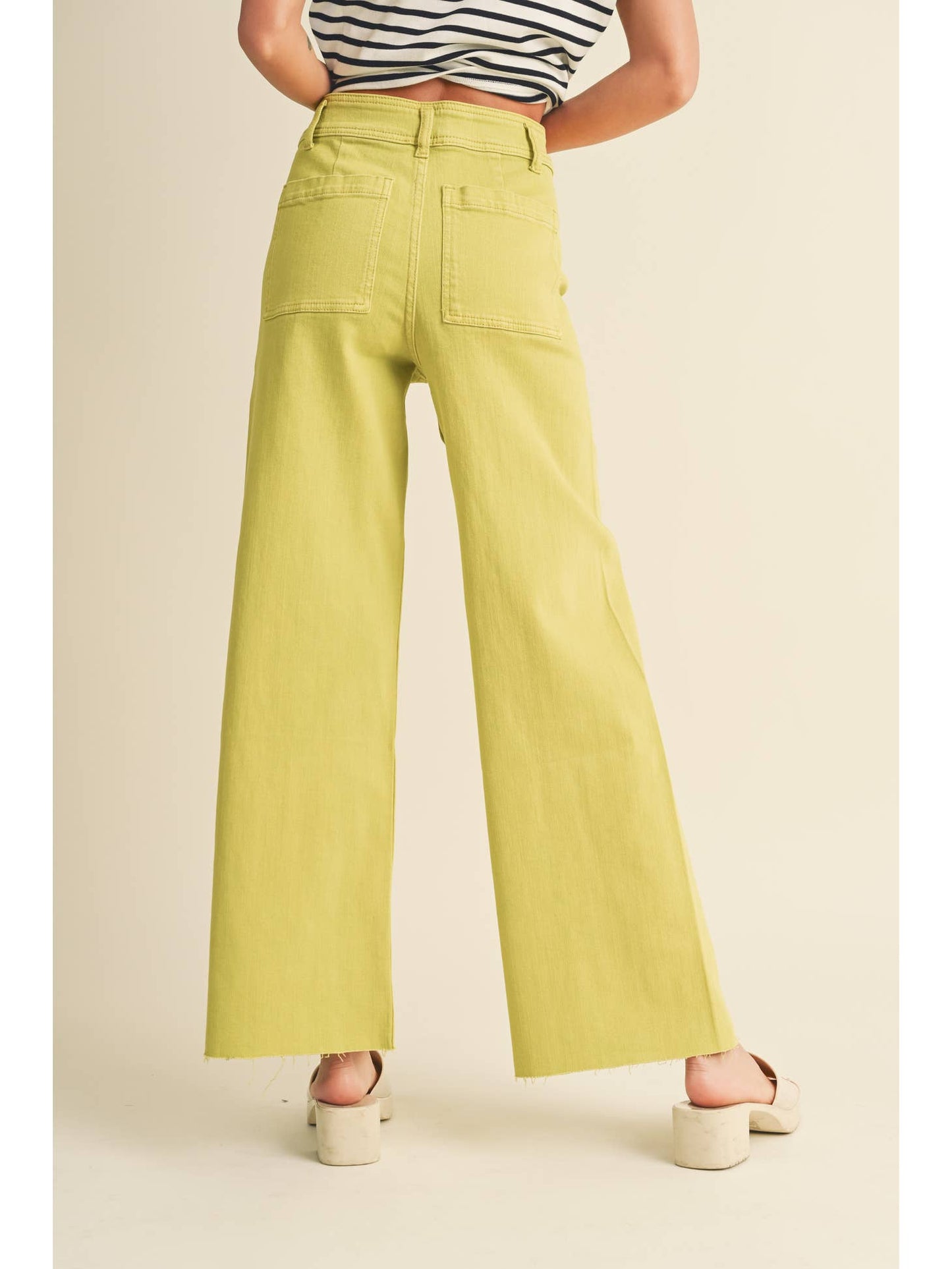 Straight Wide Leg Denim Pants