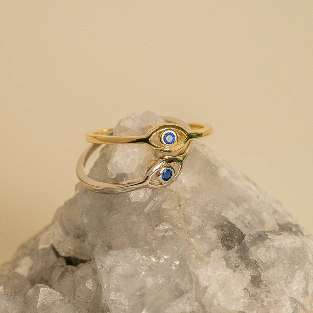 Lola Evil Eye Blue Sapphire Stacking