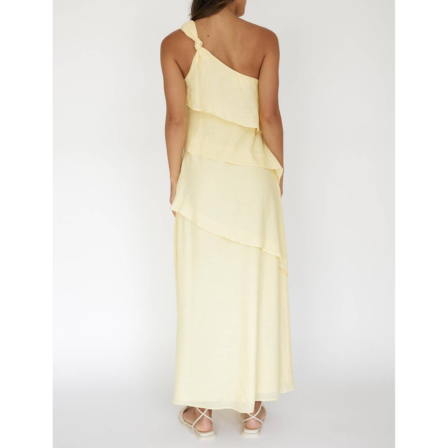 One Shoulder Knotted Maxi Dress