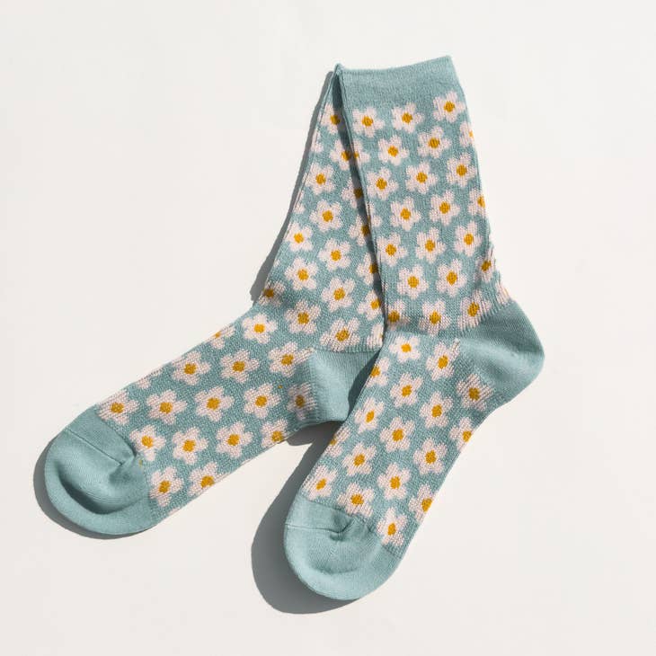 Blue Flower Socks
