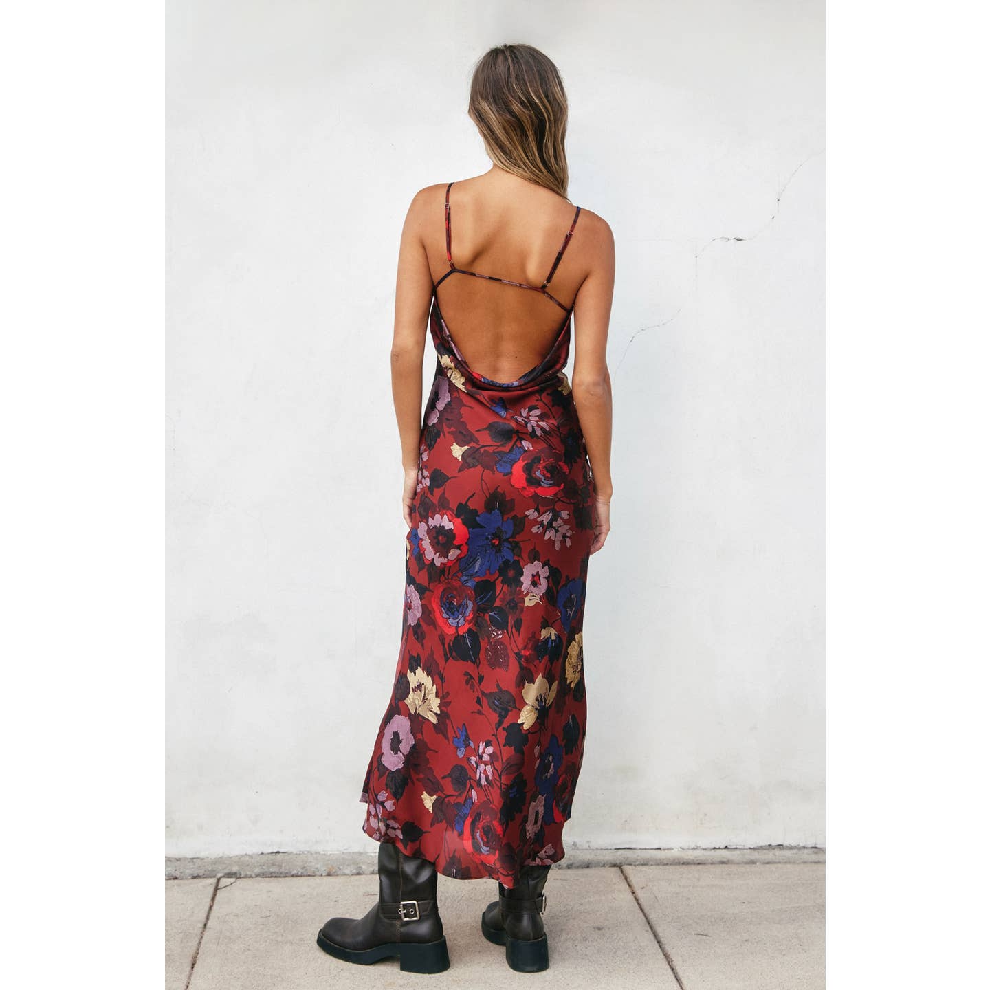 Fireplace Chevron Seam Open Back Dress