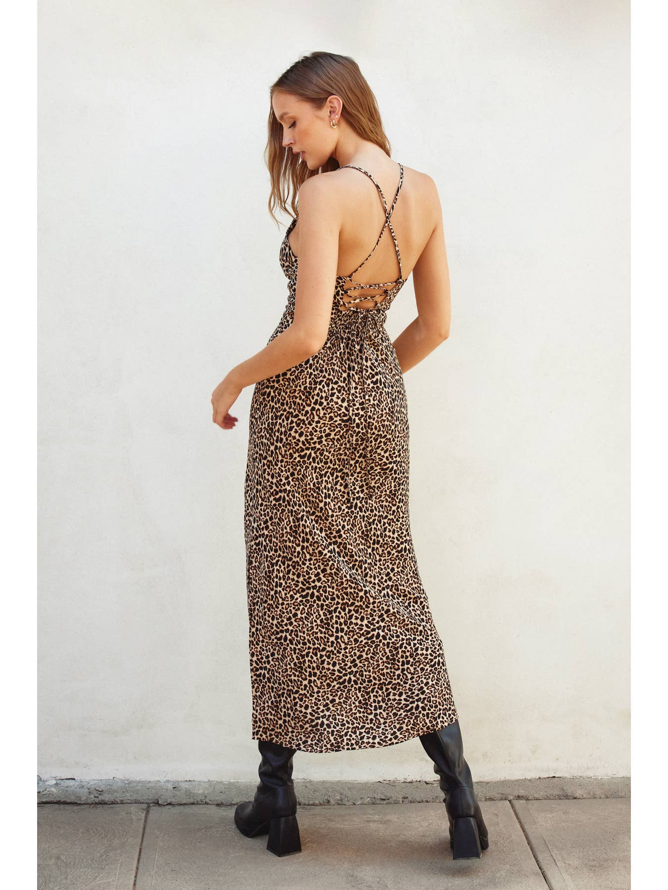 Serengeti Cowl Neck Criss Cross Maxi Dress
