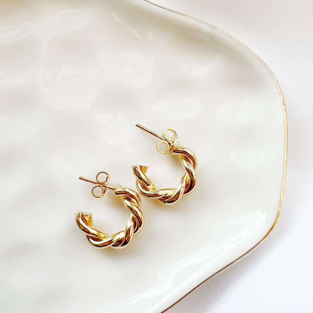 Lily Twist Hoops Earrings Gold Filled
