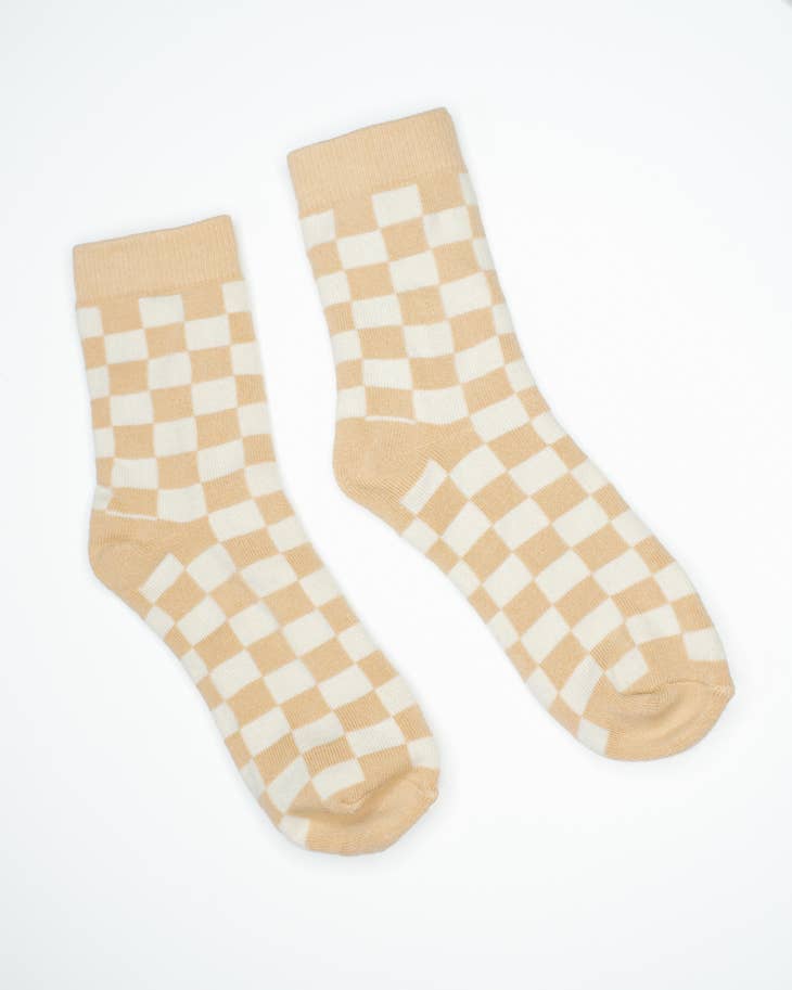 Tan Checker Socks
