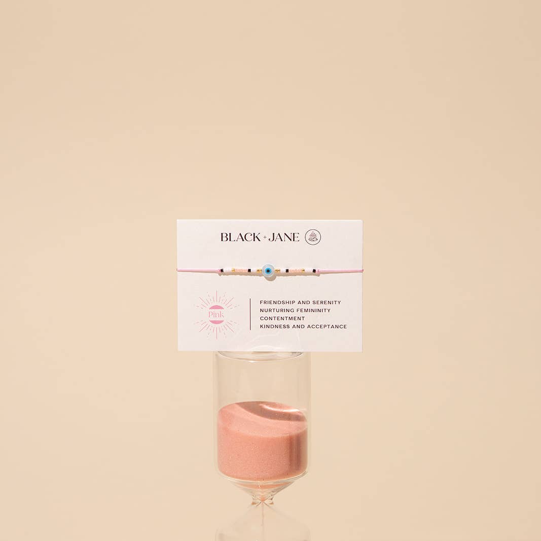 Color Energy Mother of Pearl Evil Eye Adjustable Bracelet