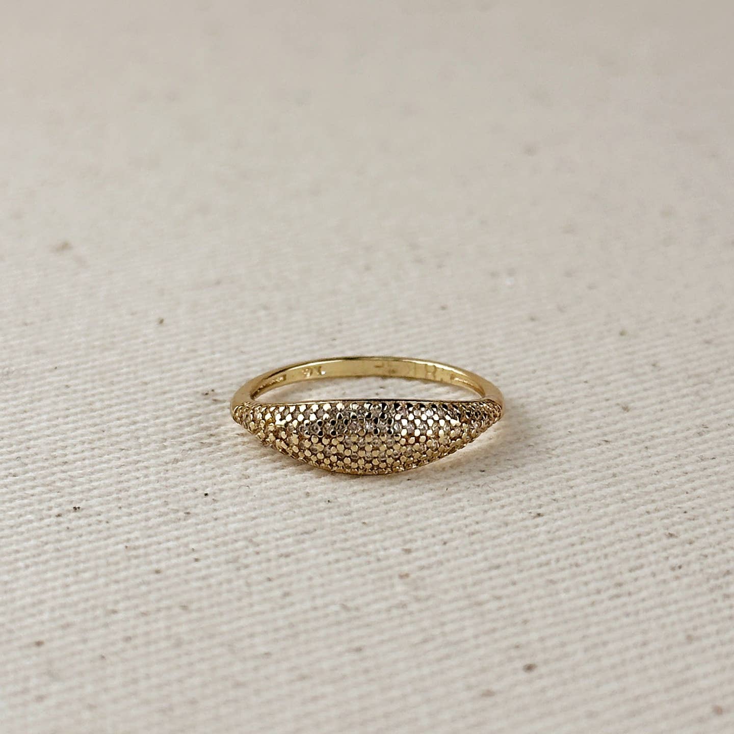 18k Gold Filled Mini Cz Dome Ring