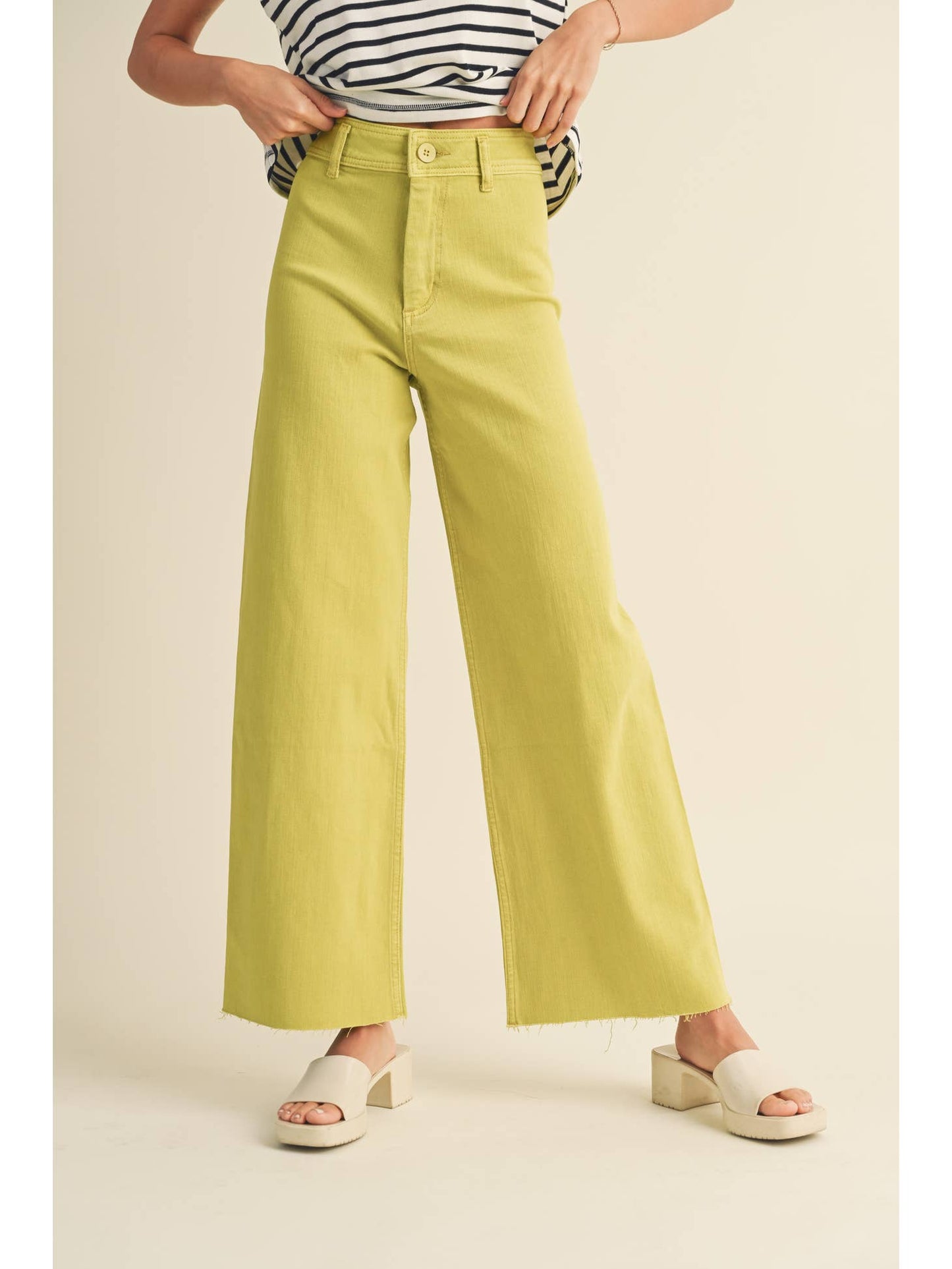 Straight Wide Leg Denim Pants