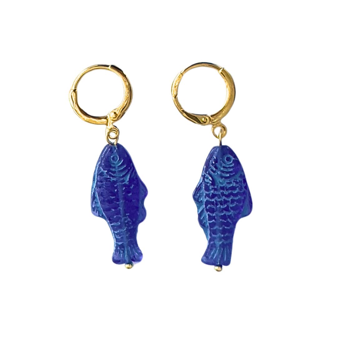 Blue Fish Earrings