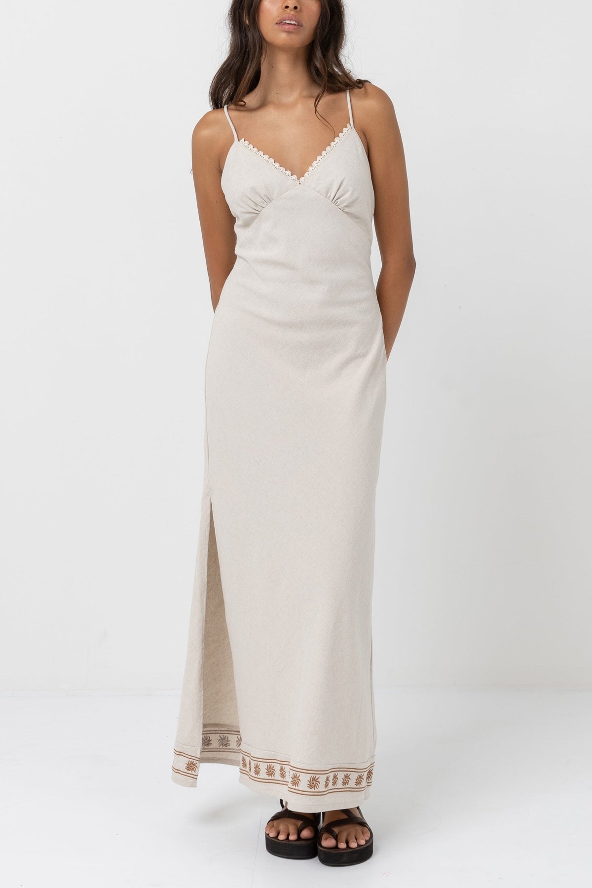 Under The Sun Bias Cut Midi Dress