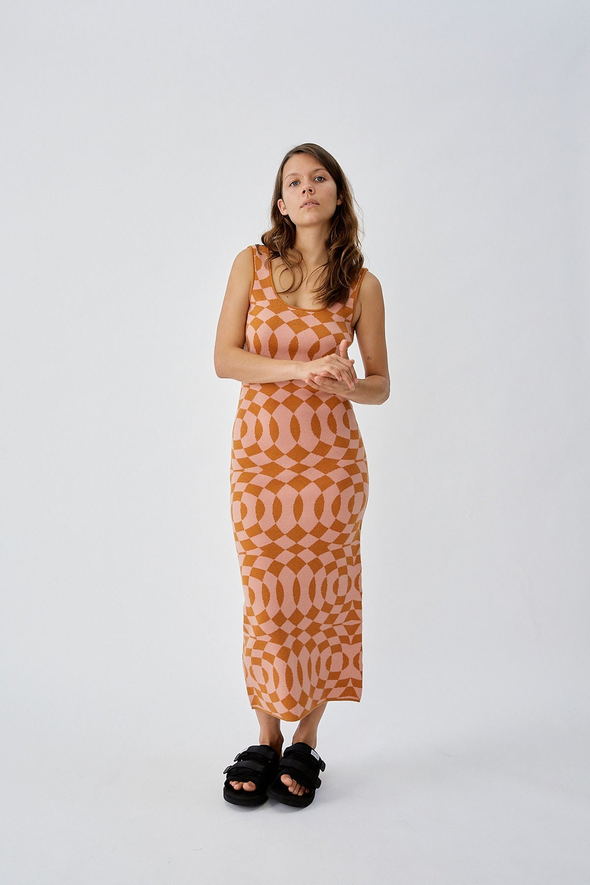 Interrupted Knit Midi Dress