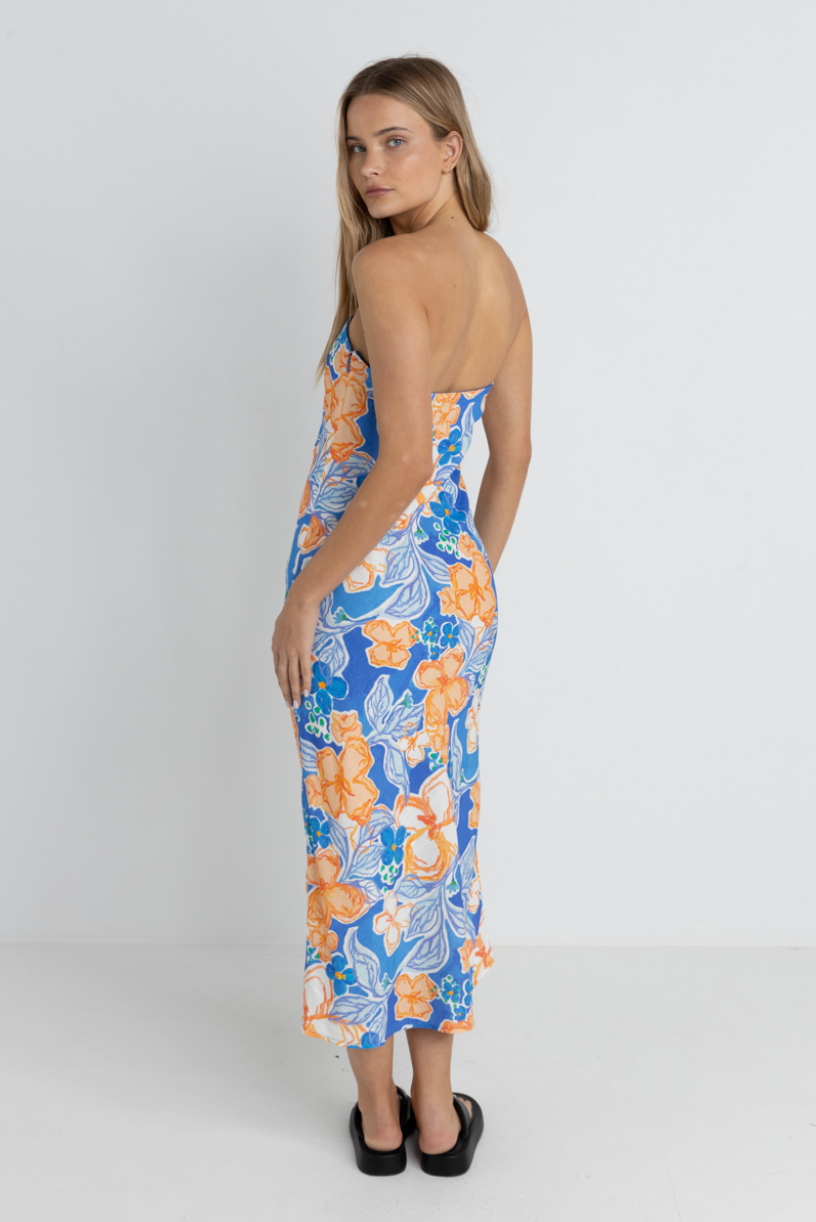 Paradise Floral Bias Midi Dress