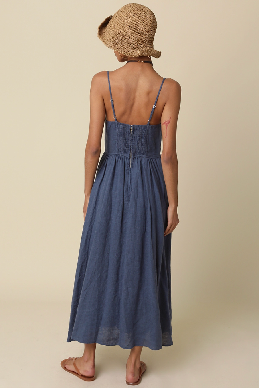 Jodi Linen Sleeveless Maxi Dress