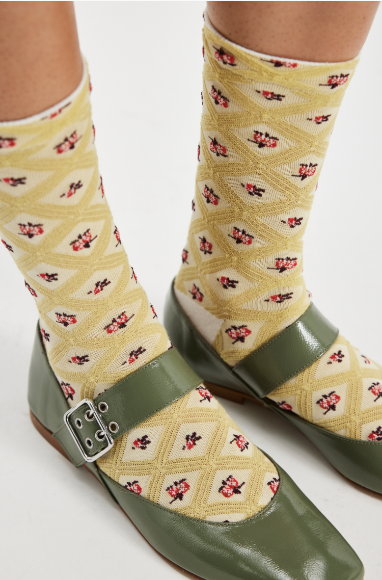 Floral Jacquard Trouser Socks