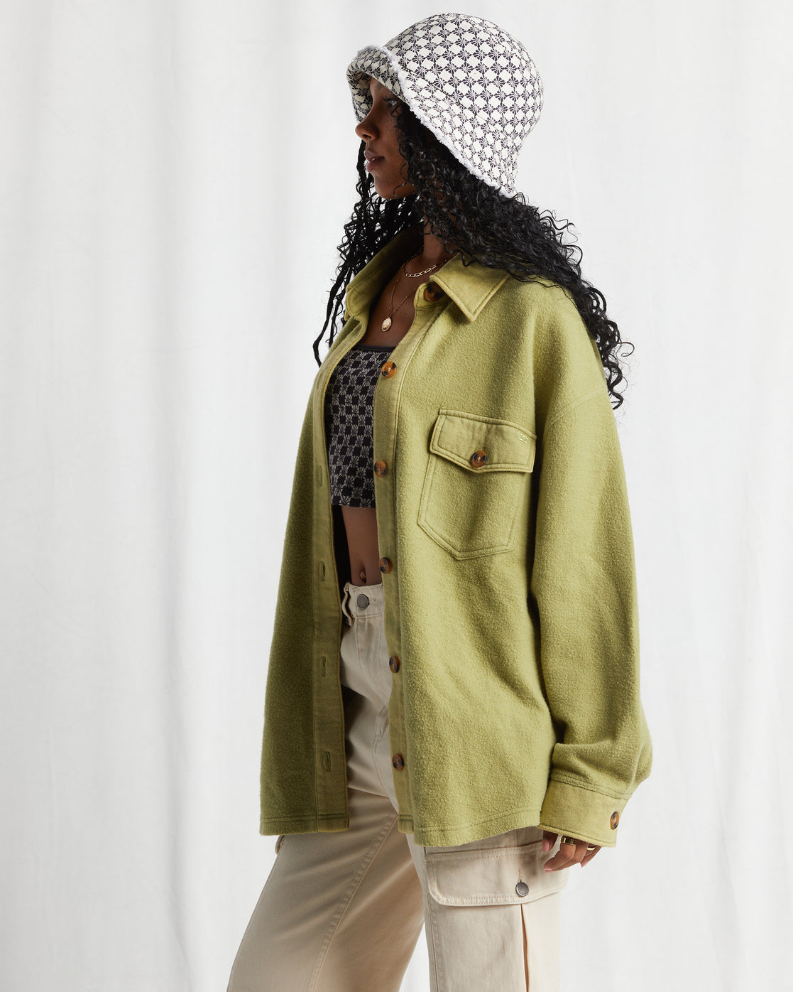 Anytime Shacket Oversized Button-Through Jacket