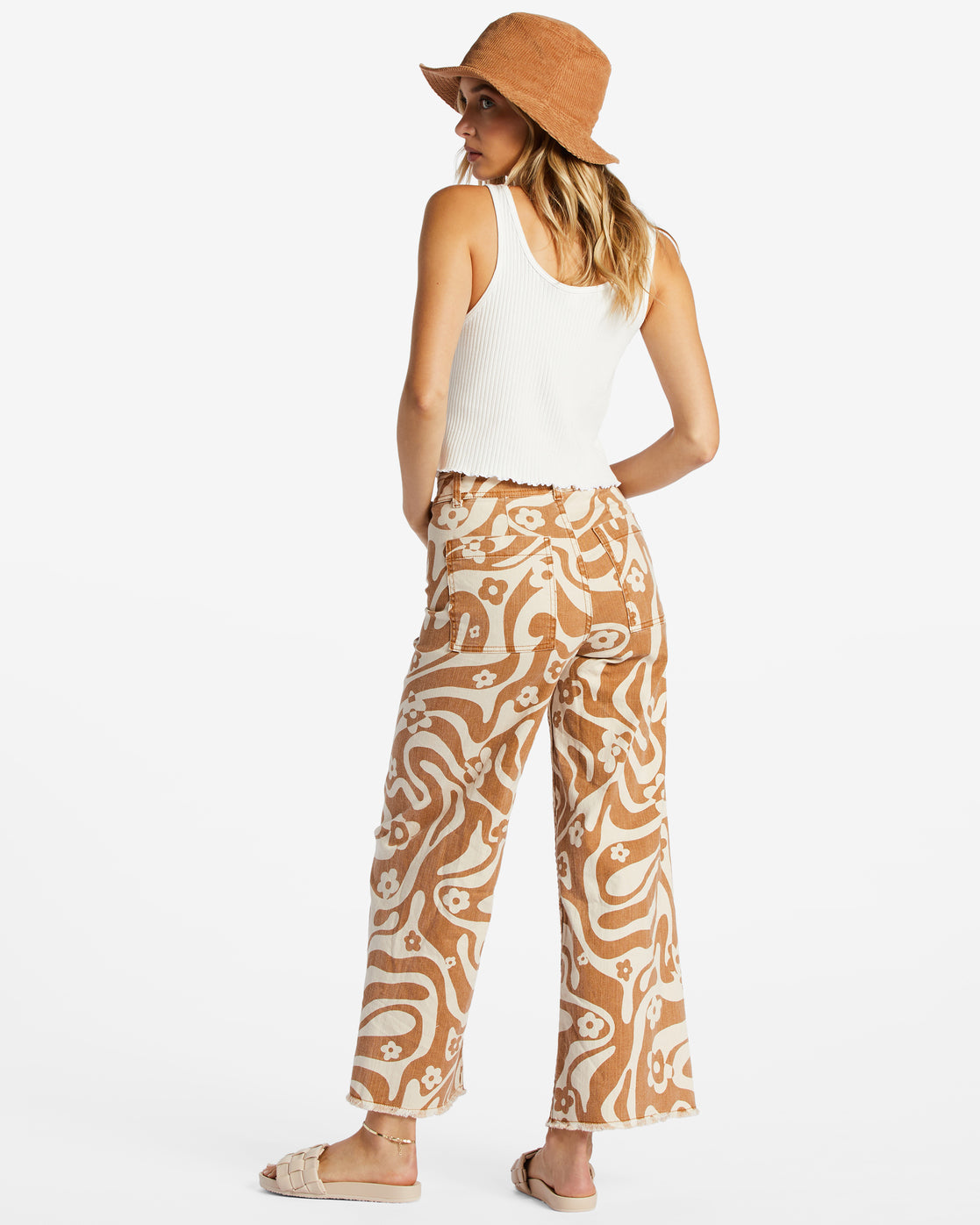 Free Fall Print Wide Leg Pants (Cider)