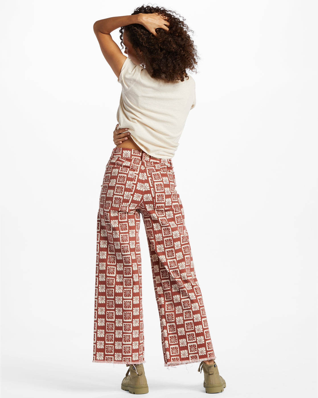 Free Fall Print Wide Leg Pants