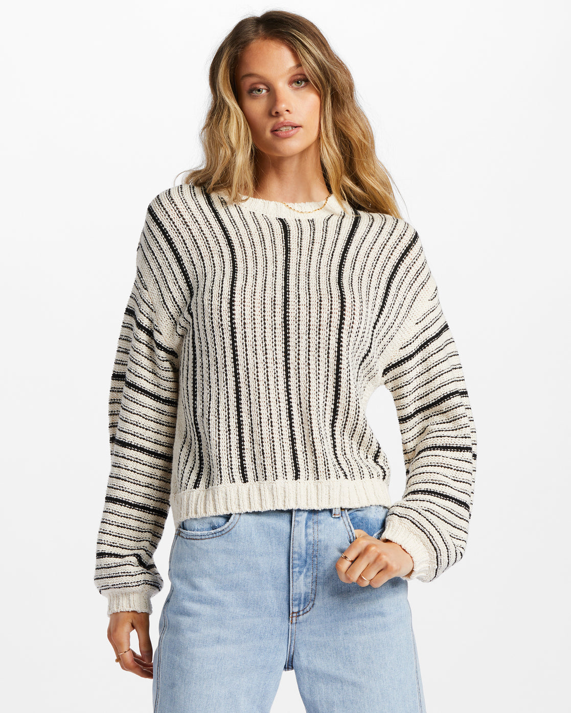 Seeing Double Crop Crewneck Sweater