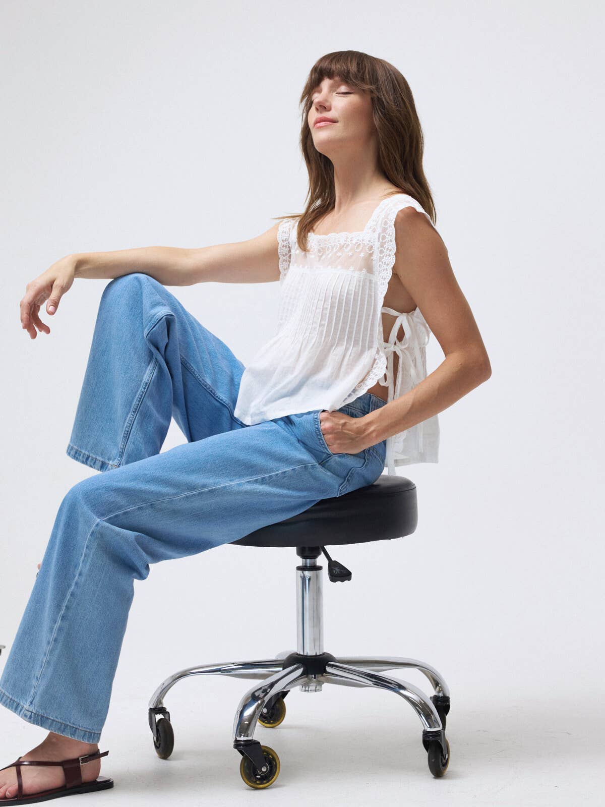 Embroidered Lace Cotton Top
