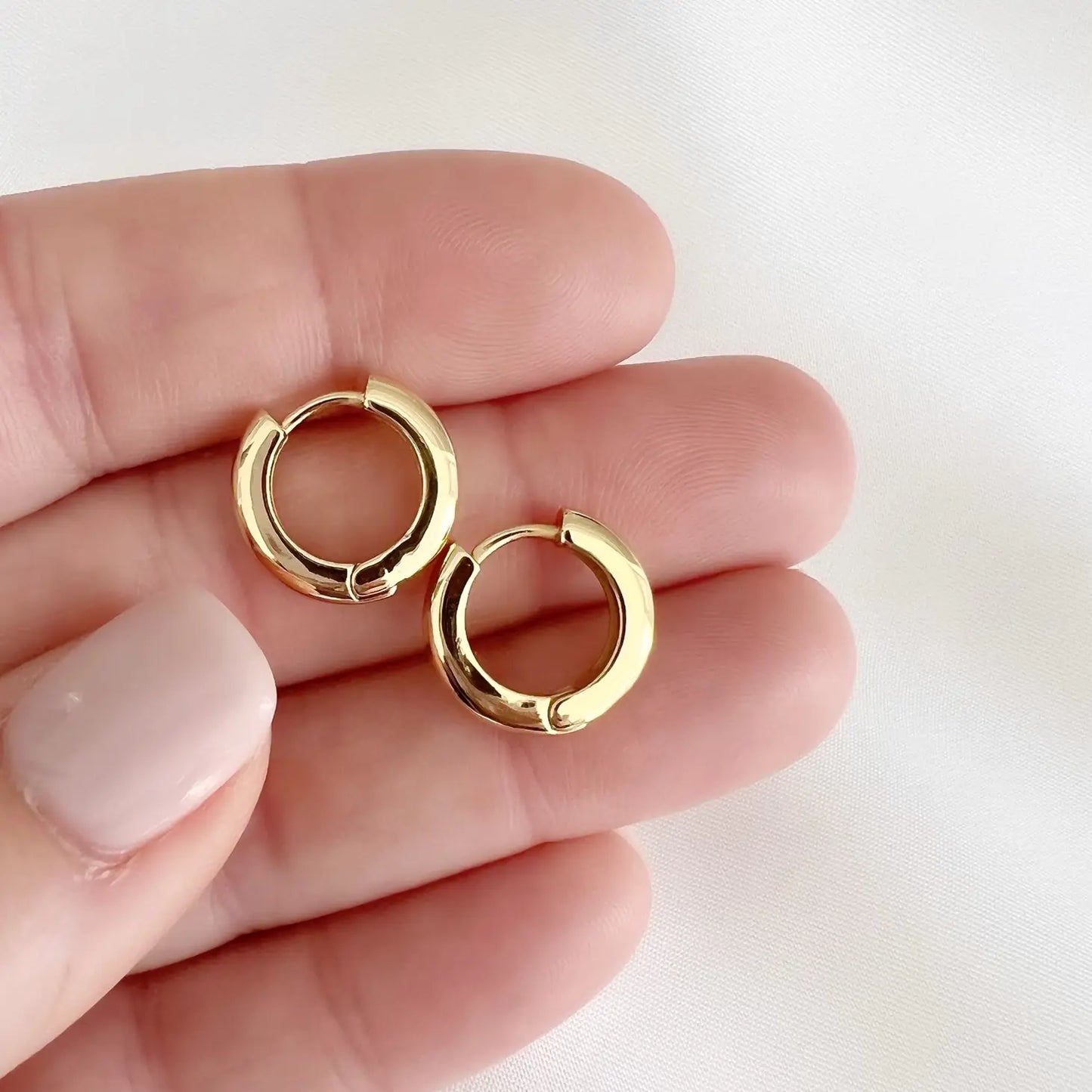 Golden Rule Huggie Hoops Earrings Gold Filled