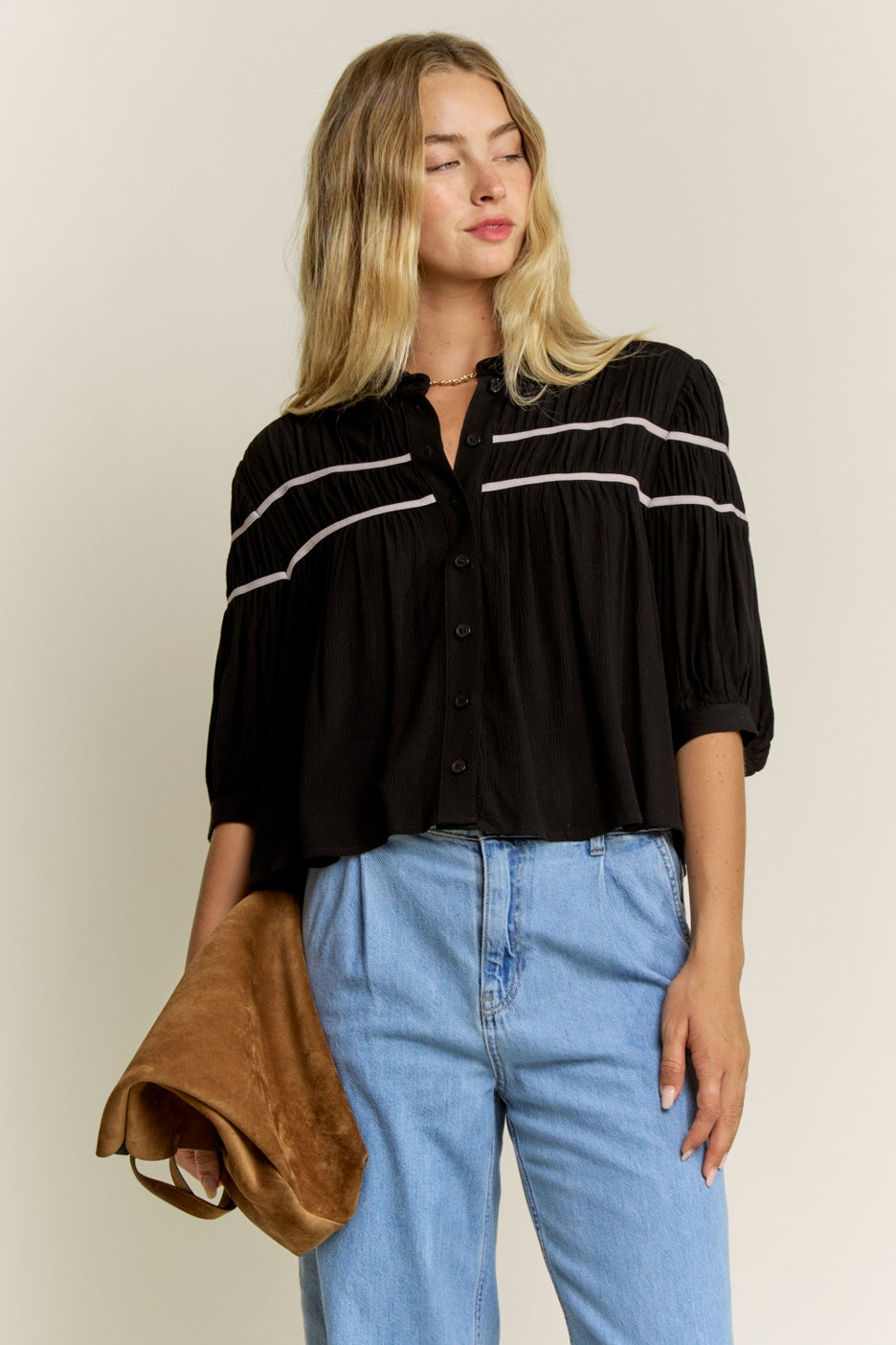 Textured Pleated Blouse