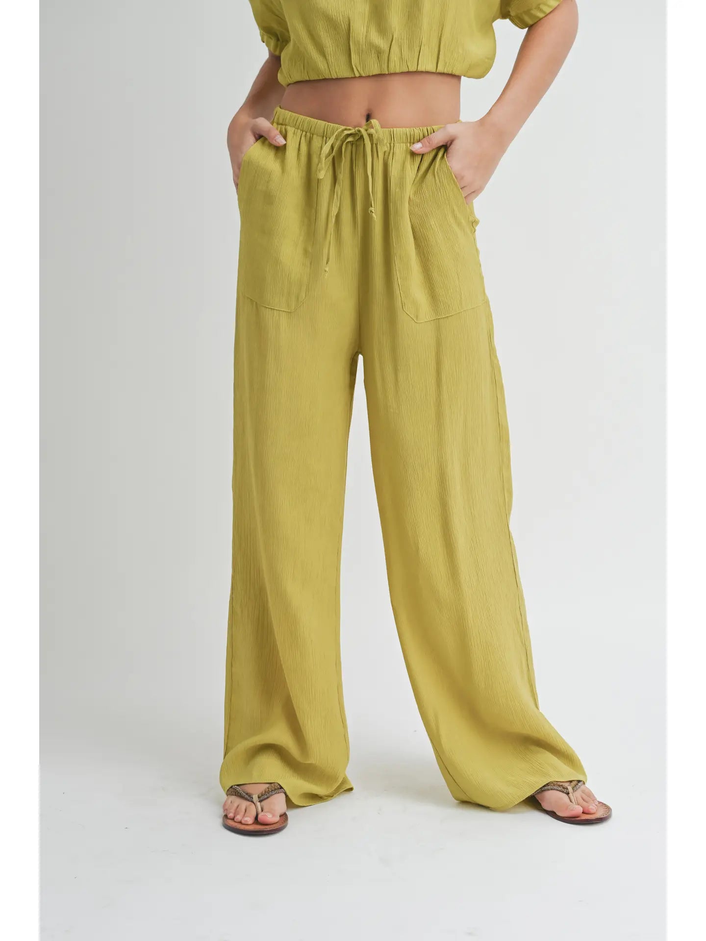 Textured Fabric Loose Pants