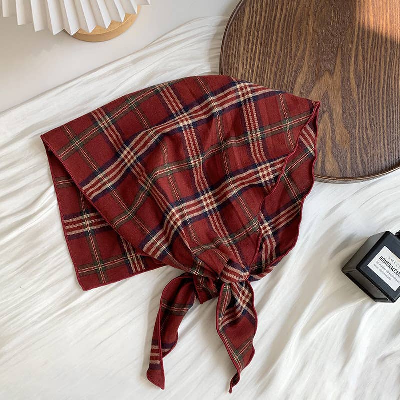 Versatile Vintage Tartan Print Bandana