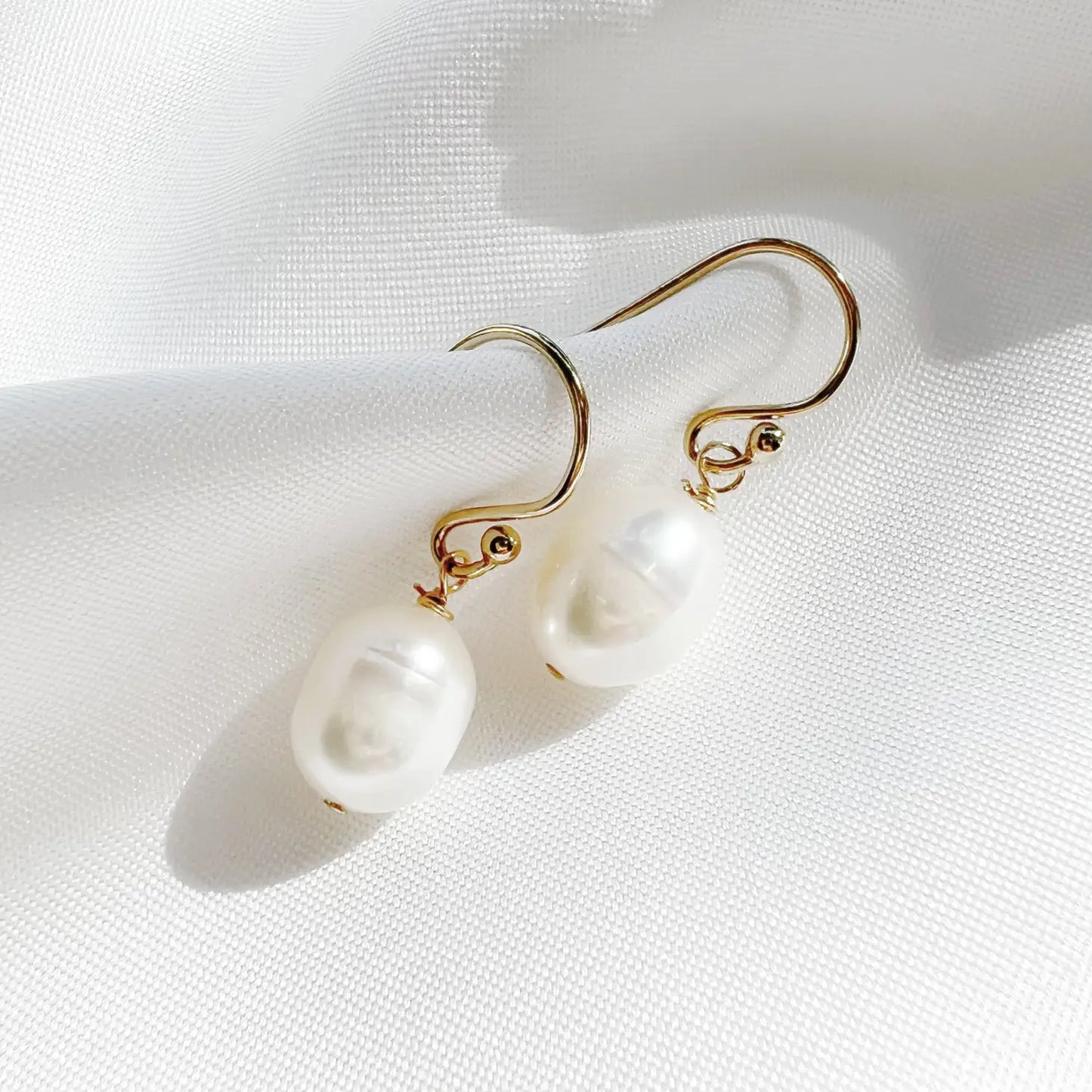 Kaia Freshwater Pearl Dangle Earrings Gold Filled