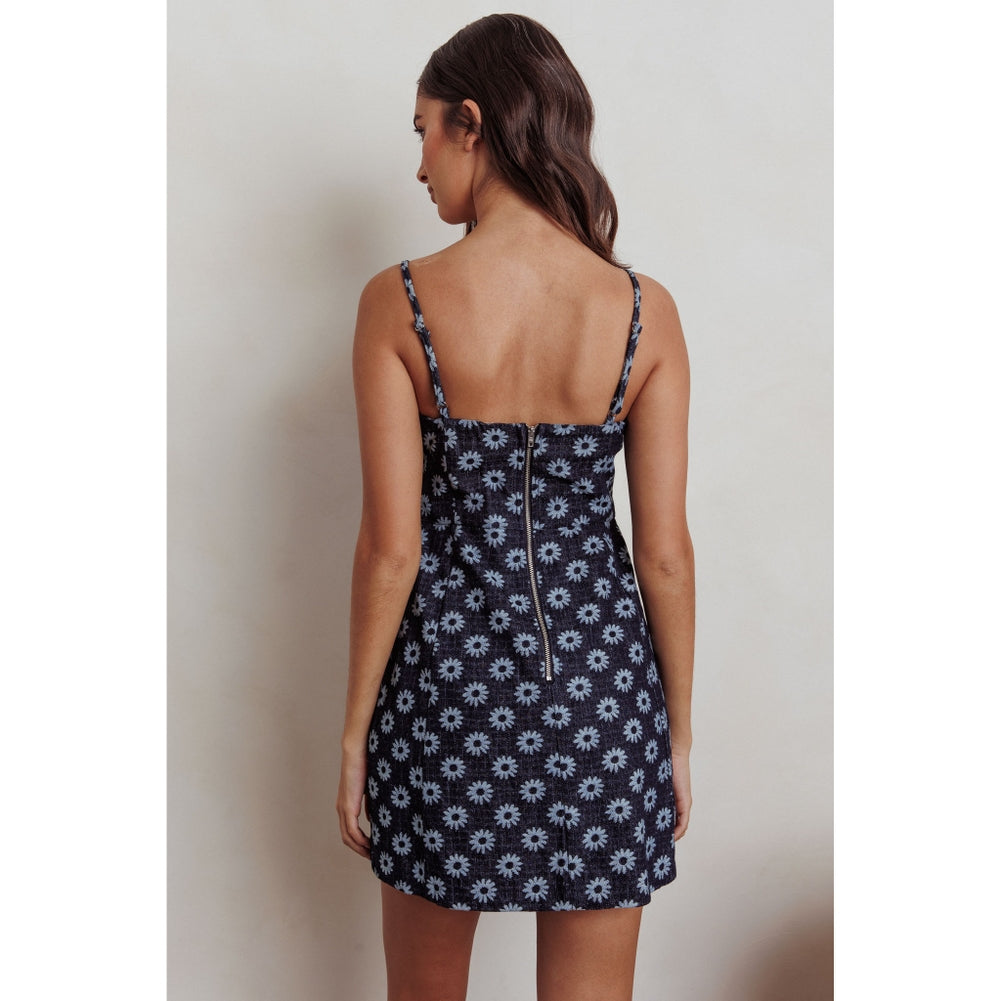 Jacquard Floral Mini Dress