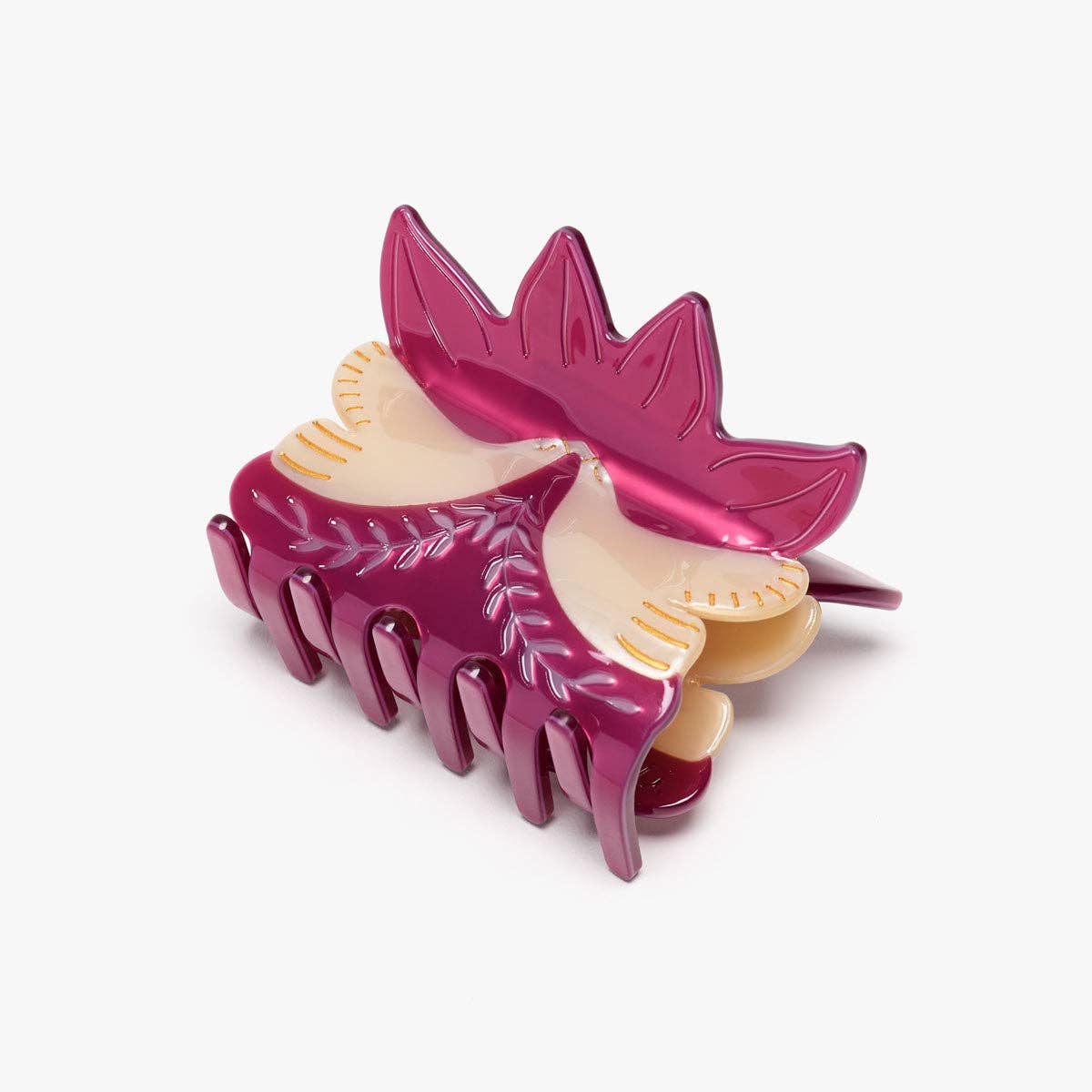 Eternal Flame Engraved Doves Hair Claw