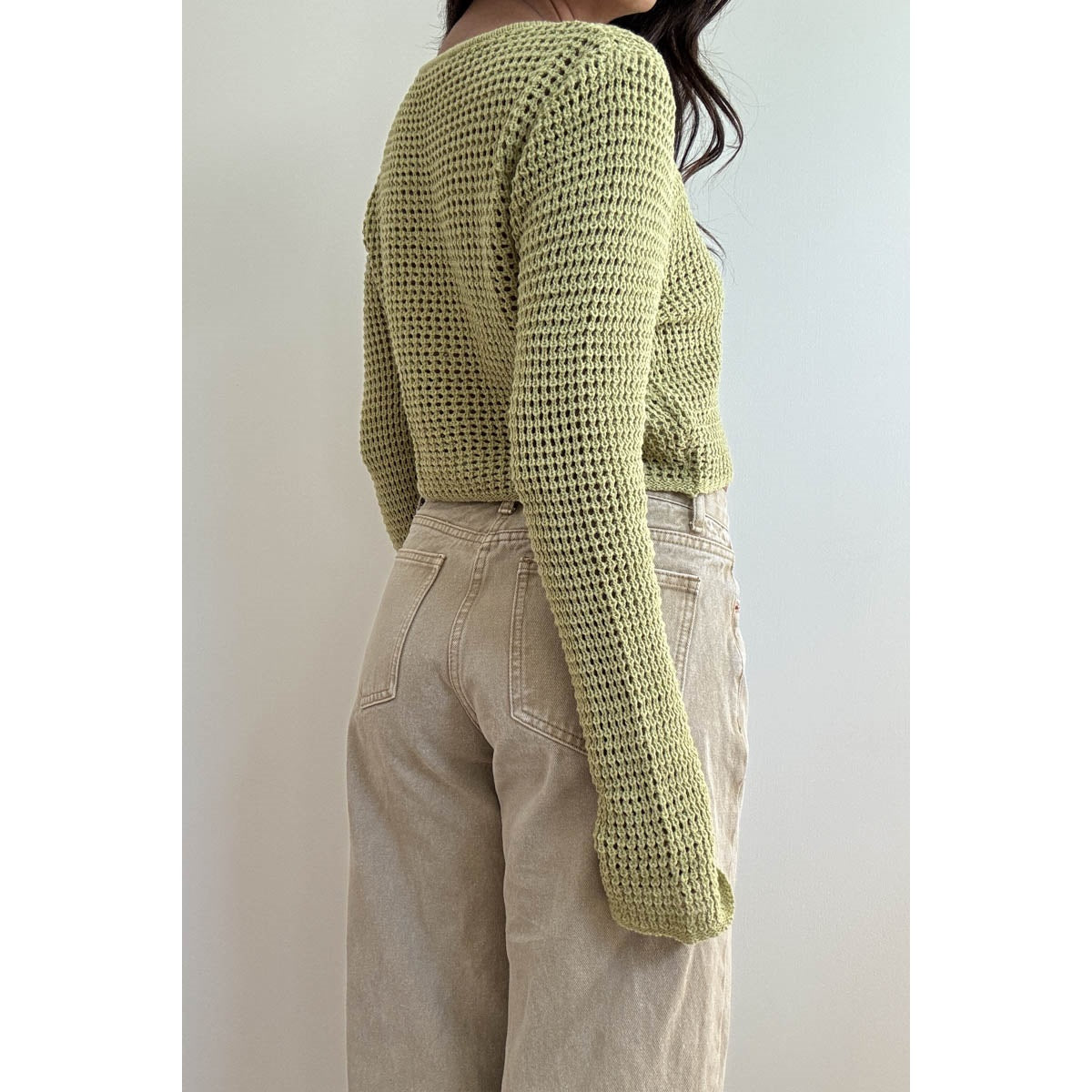 Crochet Knit Cropped Cardigan