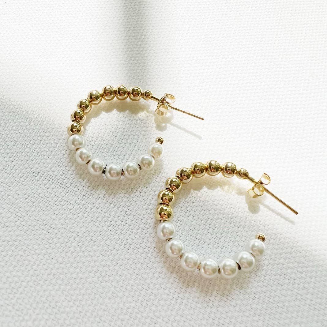 June Pearl Beaded Hoop