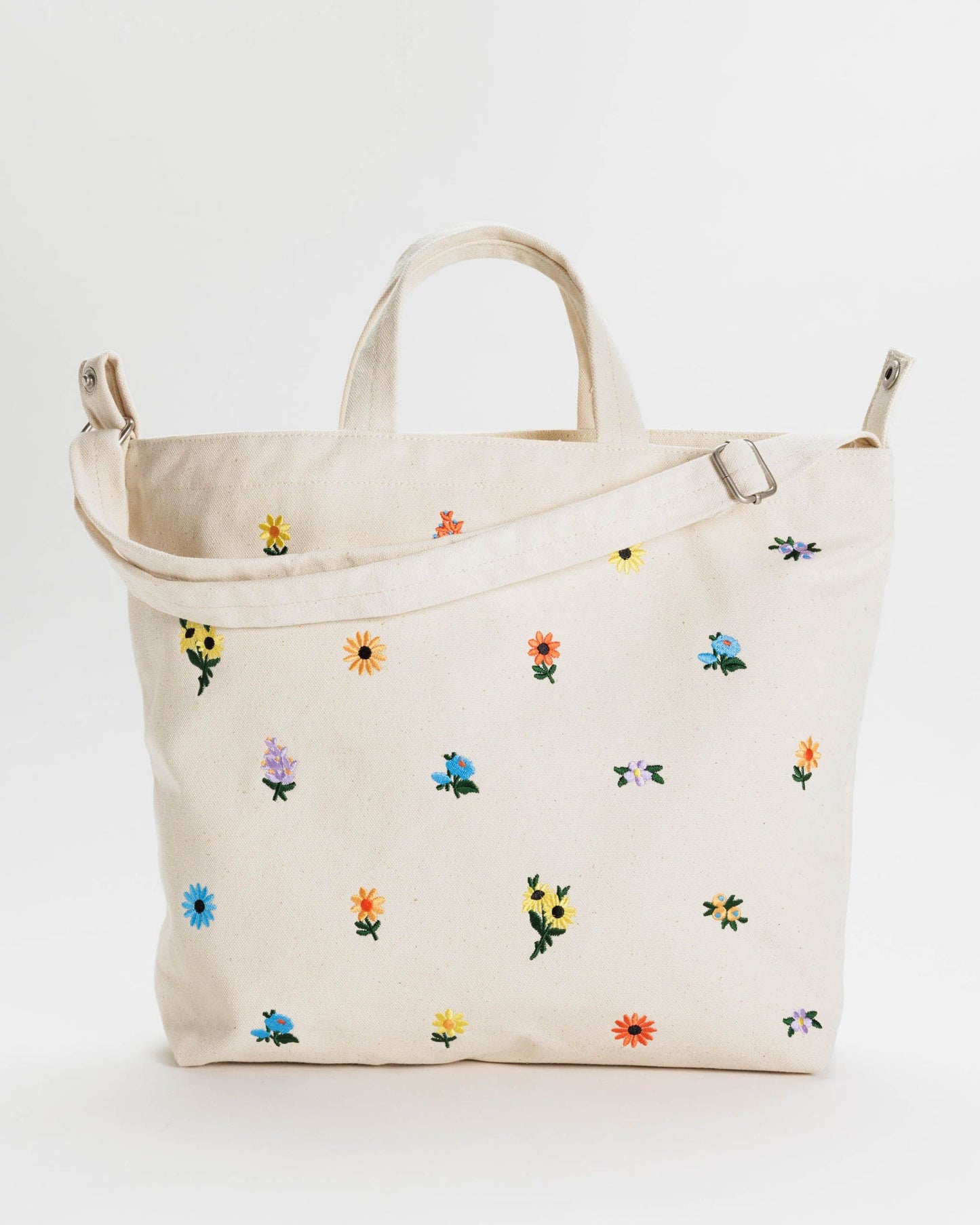 Embroidered Horizontal Zip Duck Bag
