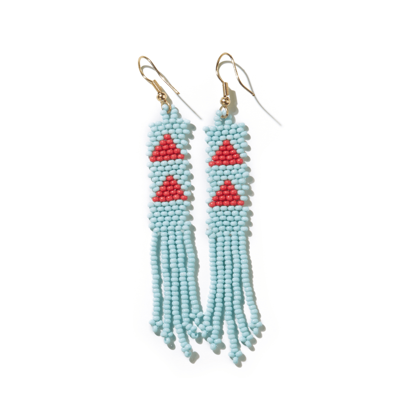 Emma Triangles Beaded Fringe Earrings