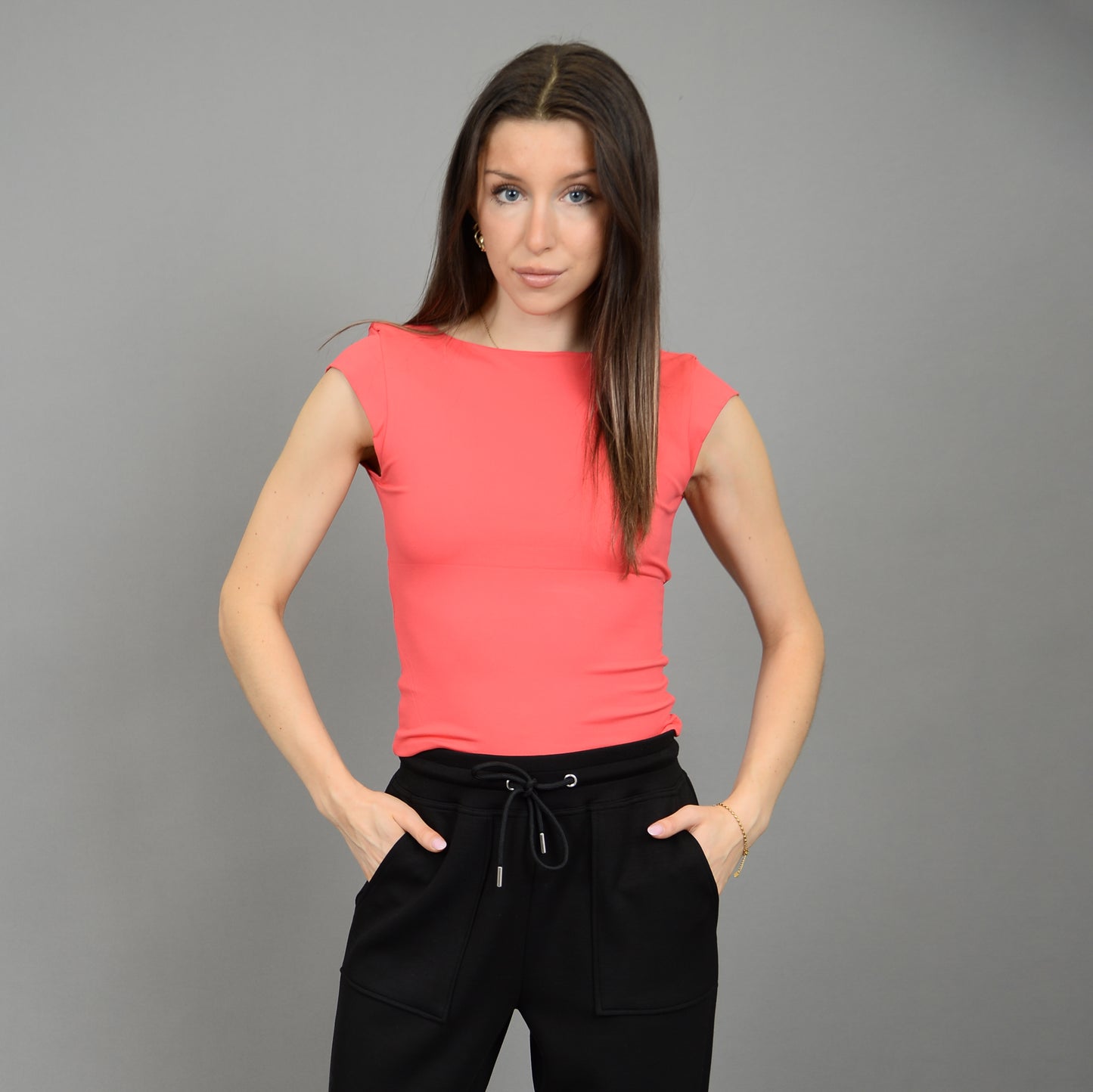BRIDA CAP SLEEVE BOAT NECK TOP