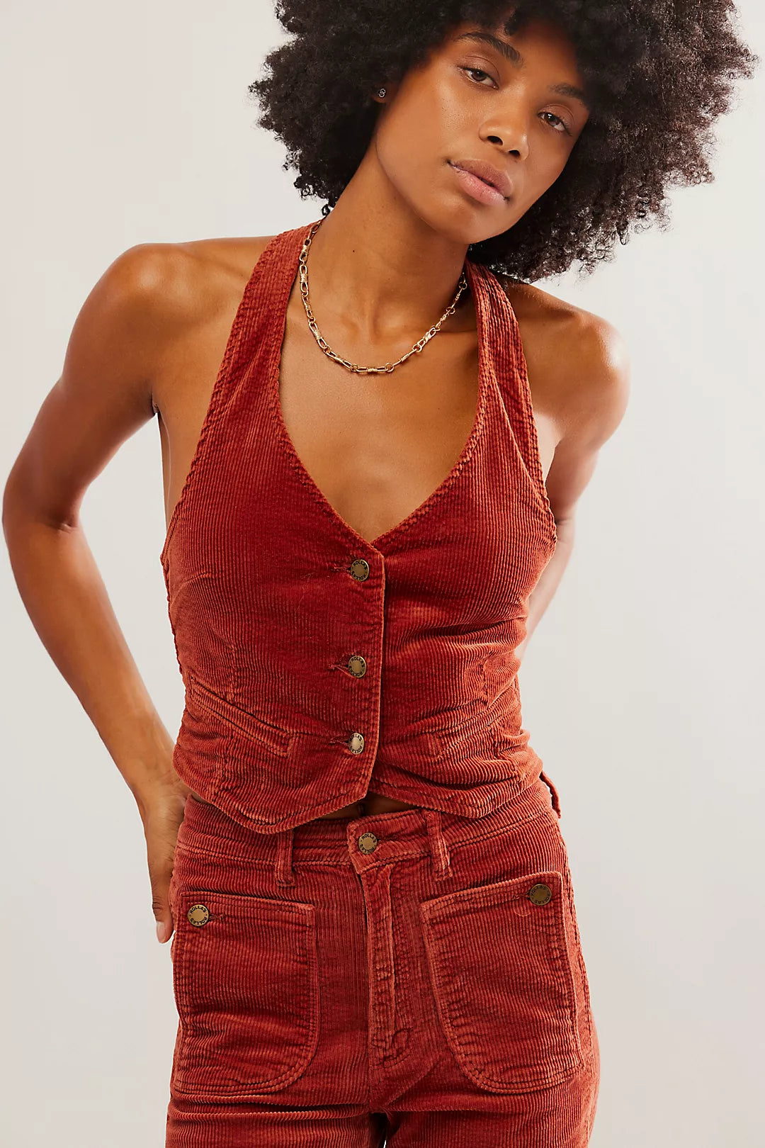 Cord Halter Vest