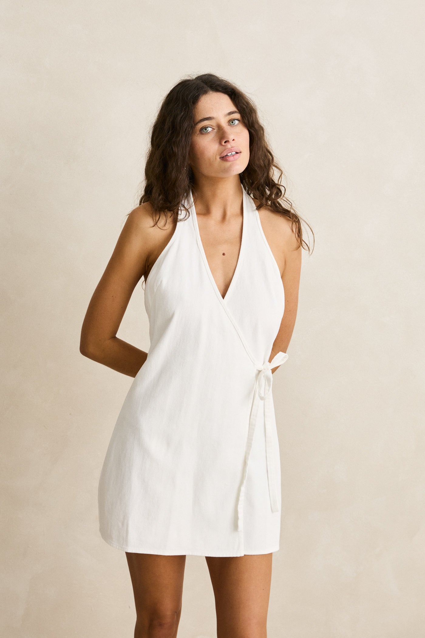 louise wrap mini dress