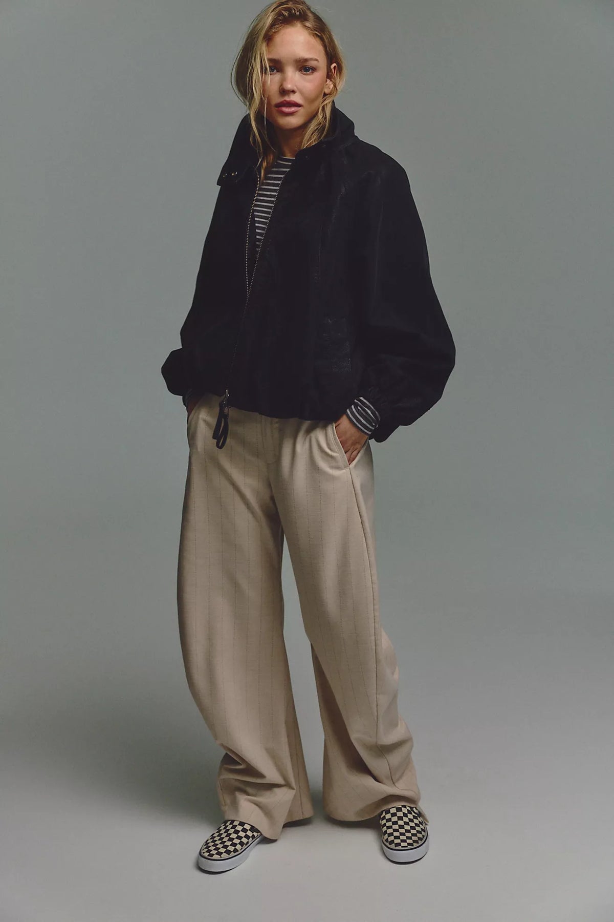 Chelsea Vegan Suede Funnel-Neck Jacket