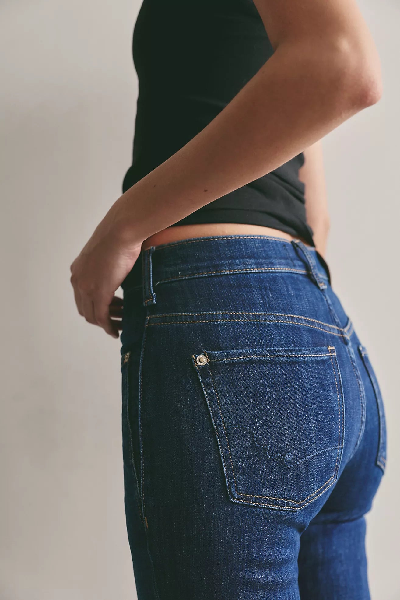 Double Knot High-Rise Straight Bootcut Jeans