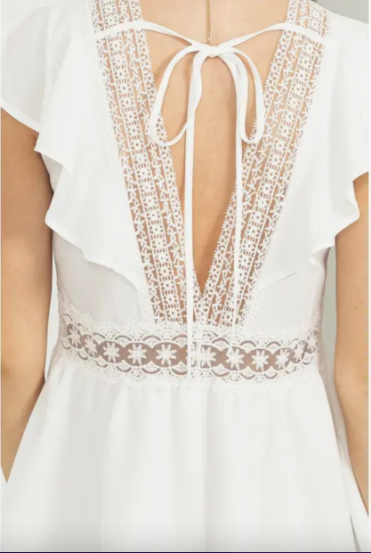 Uptown Flair Tie-back Ruffled Mini Dress